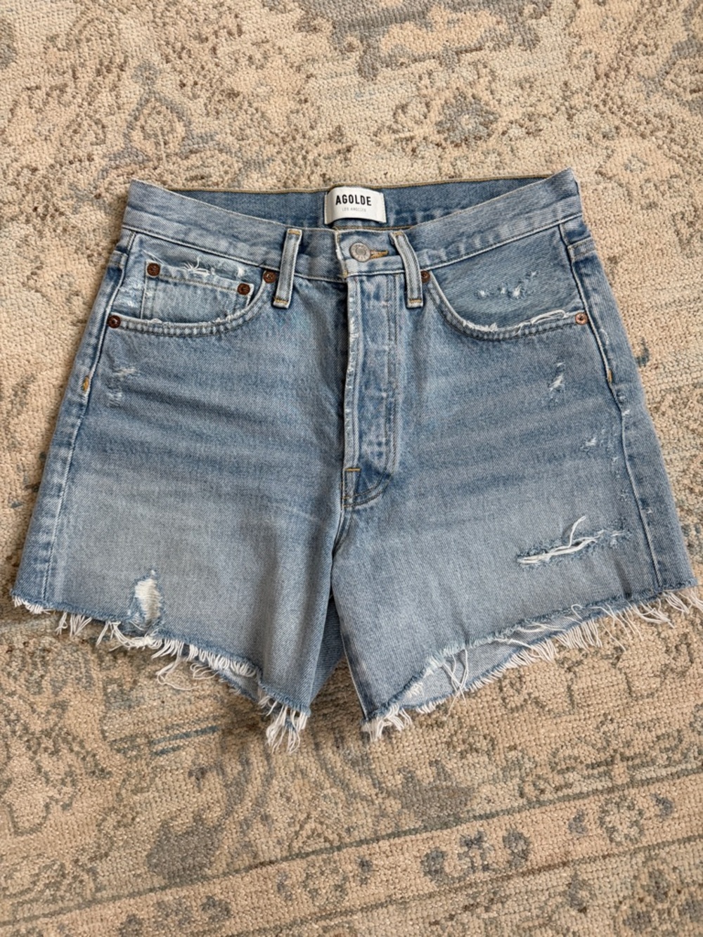 Agolde Parker Long Denim Shorts 24
